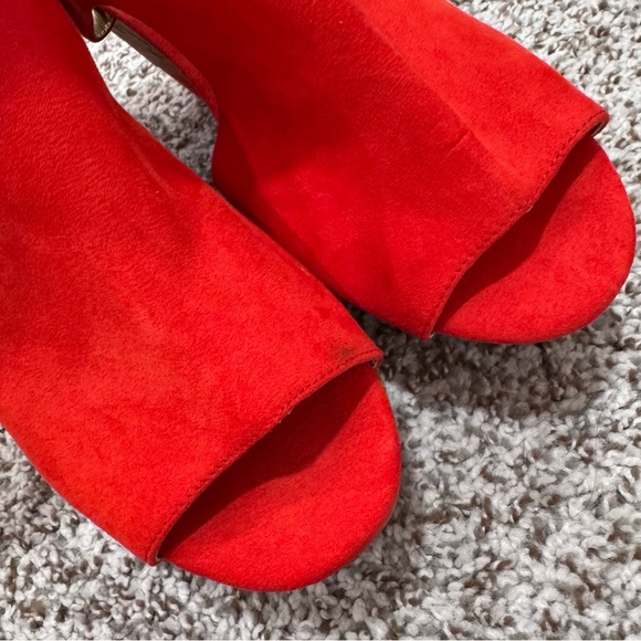 Carlos Santana Red Platform Sandals with Chunky Cork Heel size 11 - Picture 2 of 8